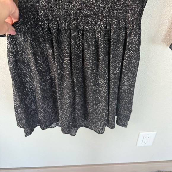 Rails Jasmine Animal Print Long Sleeve Minidress Charcoal Textured Leopard Small - Picture 8 of 13